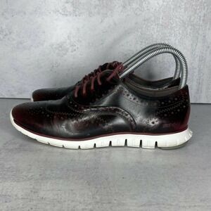 Cole Haan Zerogrand Wingtip Oxford Leather Shoes Women's Sz 7B Burgundy